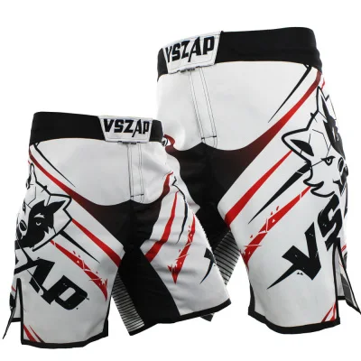 Мужские боксерские шорты VSZAP для муай-тайского бокса, шорты с принтом для ММА, шорты для борьбы с грейпом, из полиэстера, для кикгеля, для тайского бокса