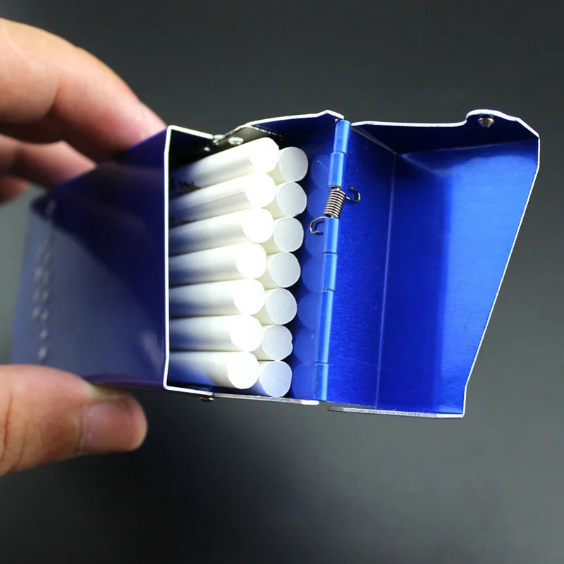 Удлиненные ультратонкие аксессуары для курения вмещает 20 сигарет алюминиевый