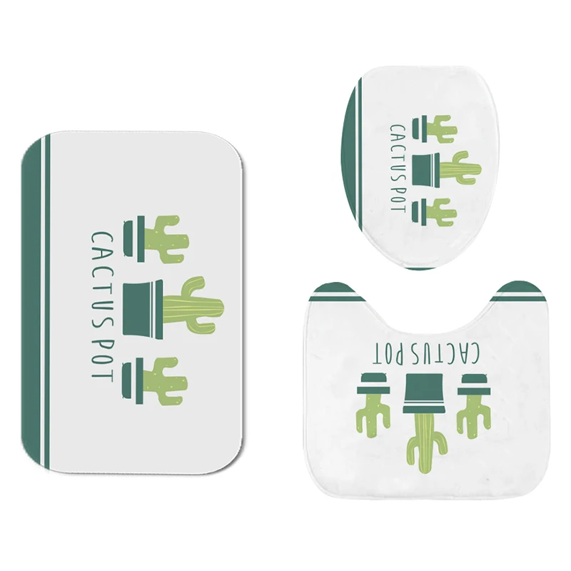 Водостойкая занавеска с узором кактуса в натуральном стиле для ванной и душа