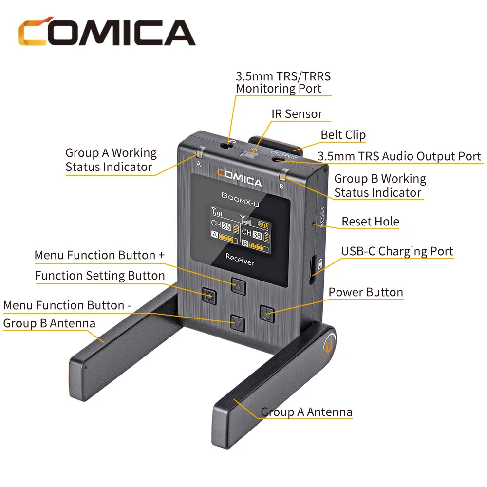 Comica BoomX U Беспроводной микрофон для вещания мини УВЧ передатчик свободные руки