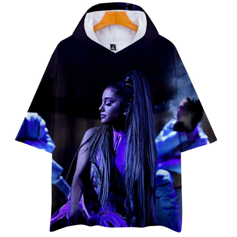 Женская толстовка с коротким рукавом Ариана Гранде модная дышащая 3D футболка Kpop