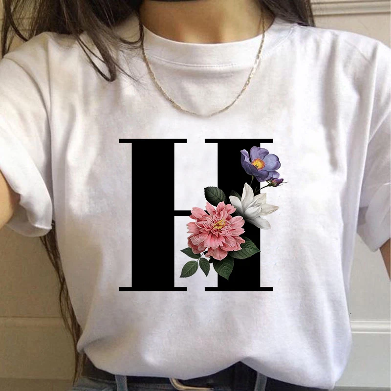 

Woman Harajuku Short-Sleeved O-Neck Tees Summer Letter Printed Women T-shirt Shirt Girl Summer Tee Top Femme Tshirt