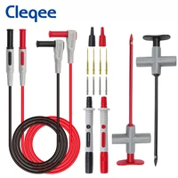 cleqee p1200b 4mm banana plug multimeter test leads kit with replaceable needles automotive non desrtuctive puncture test hook