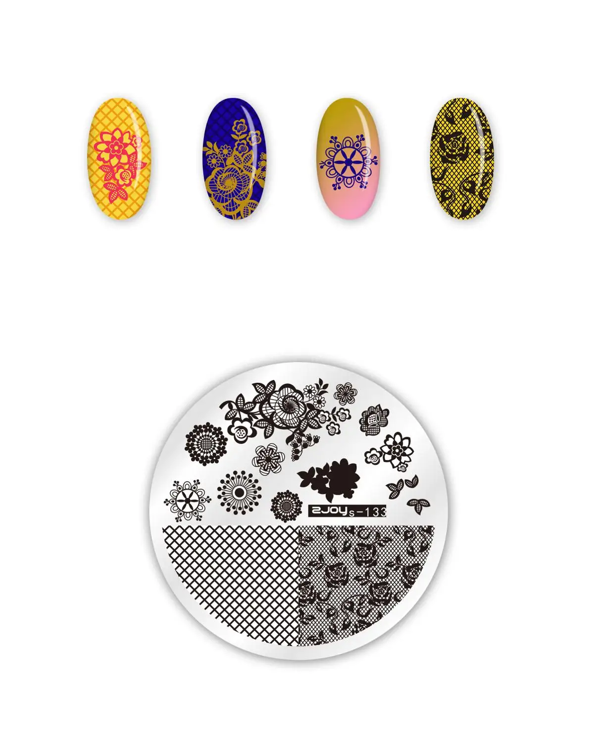 стемпинг новый год Круглые штамповки для ногтей пластины цветок Геометрическая