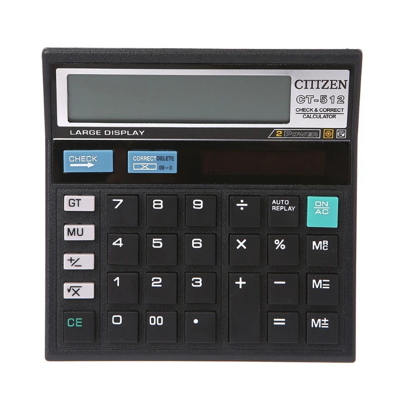 12-Digit Solar Battery Dual Power Large Display Office Desktop Calculator CT-512 | Компьютеры и офис