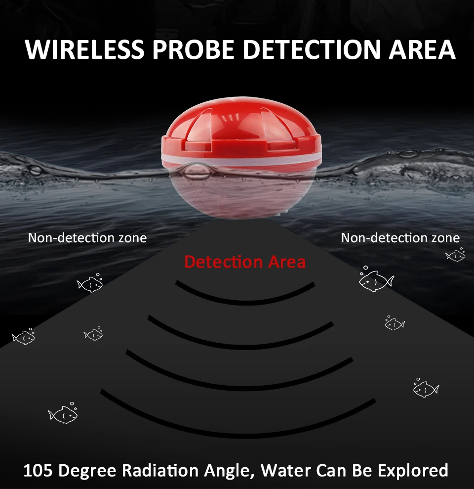 Портативный глубинный рыболокатор Erchang F3/F3C беспроводной с сигнализацией эхолот