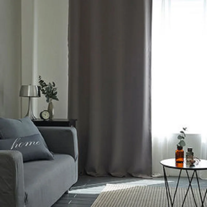 

Nordic Simple Modern Lattice Printing Curtains for Living Room Bedroom High Blackout Linen Curtains Windows Treatment Decoration