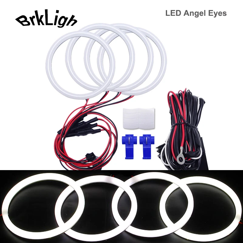 

4Pcs Dual Color White Yellow DRL Car Led Angel Eyes Kit Halo Rings Lights For Bmw E46 2D Coupe 2004-2006 Daytime Running Lamps