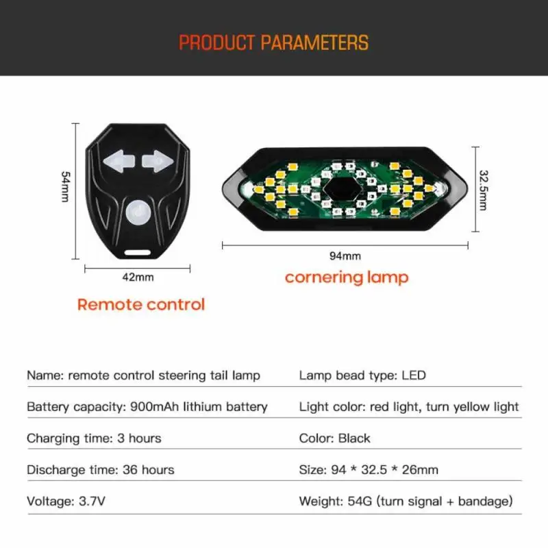

Bicycle Remote Control Light USB Rechargeable Tail Light Warning Bike Rear Light Turn Signal Light LED Bicycle Lantern Horn Lamp