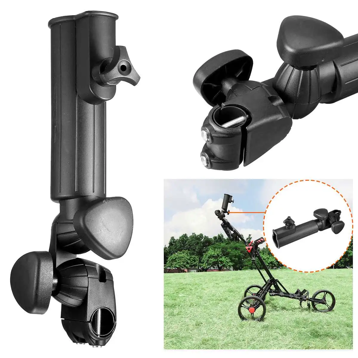 

Регулируемый держатель для зонта для гольфа, подставка с зажимом, стабильный зажим, кронштейн для большинства гольфов, держатель для клюшек...