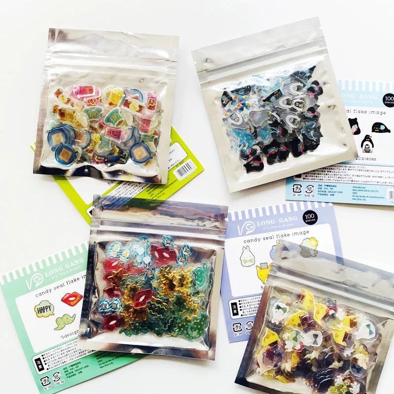 100 шт./пакет Кристалл 3D кафе красные губы животные Пингвин Дельфин DIY наклейки