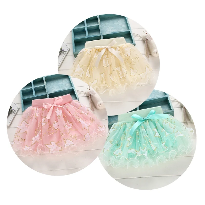 Разноцветная Новая Милая юбка американка для девочек пачка малышей пышные