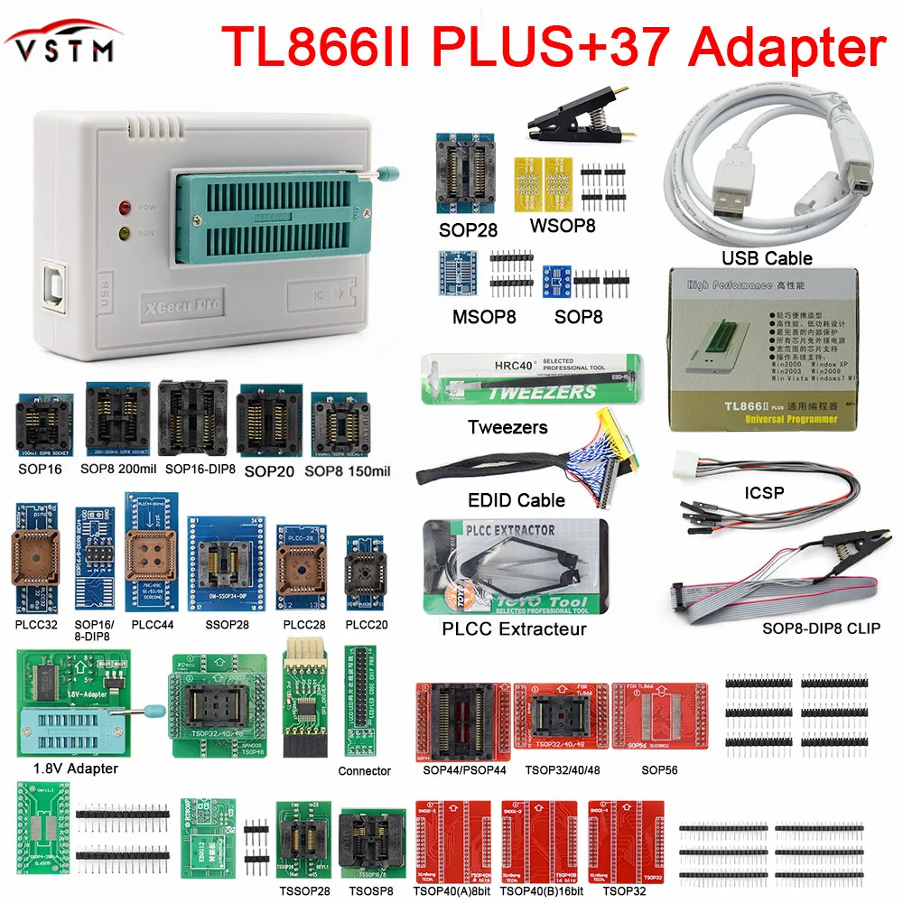 Программатор minipro V10.7 TL866II Plus универсальный оригинальный программатор TL866 nand