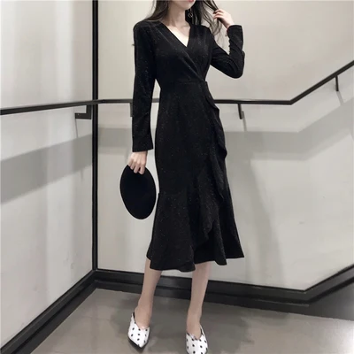 Одежда для беременных; зимние платья для кормящих матерей; однотонные осенние женские сексуальные модные платья с длинными рукавами для кормления грудью - Цвет: Черный
