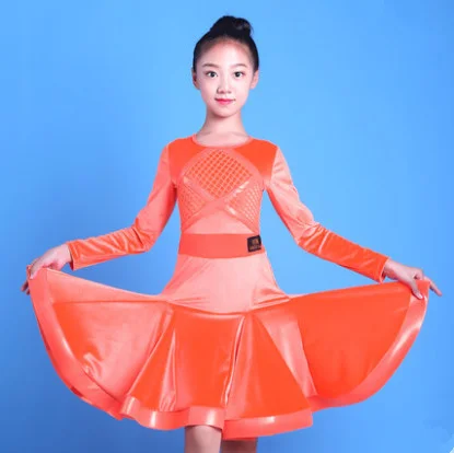 Платье для латиноамериканских танцев девочек платье бальных Румба Самба