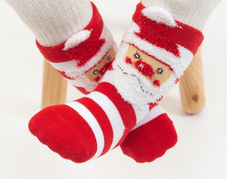 3/партия из 5 пар Детские Носки с рисунком фотографии зимняя теплая одежда плотной