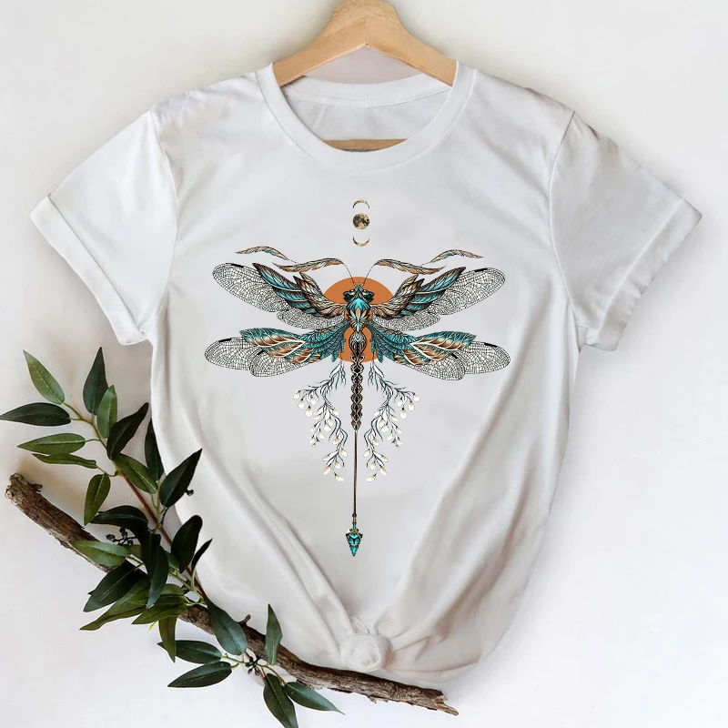 

T-shirts Women 2021 Floral Flower Elegant Clothing Spring Clothes Printing Graphic Tshirt Top Lady Print Female Tee T-Shirt