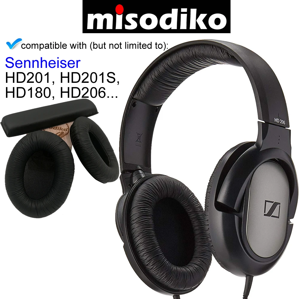 Комплект подушек misodiko для наушников и повязки на голову Sennheiser HD201 HD206 HD180 HD201S