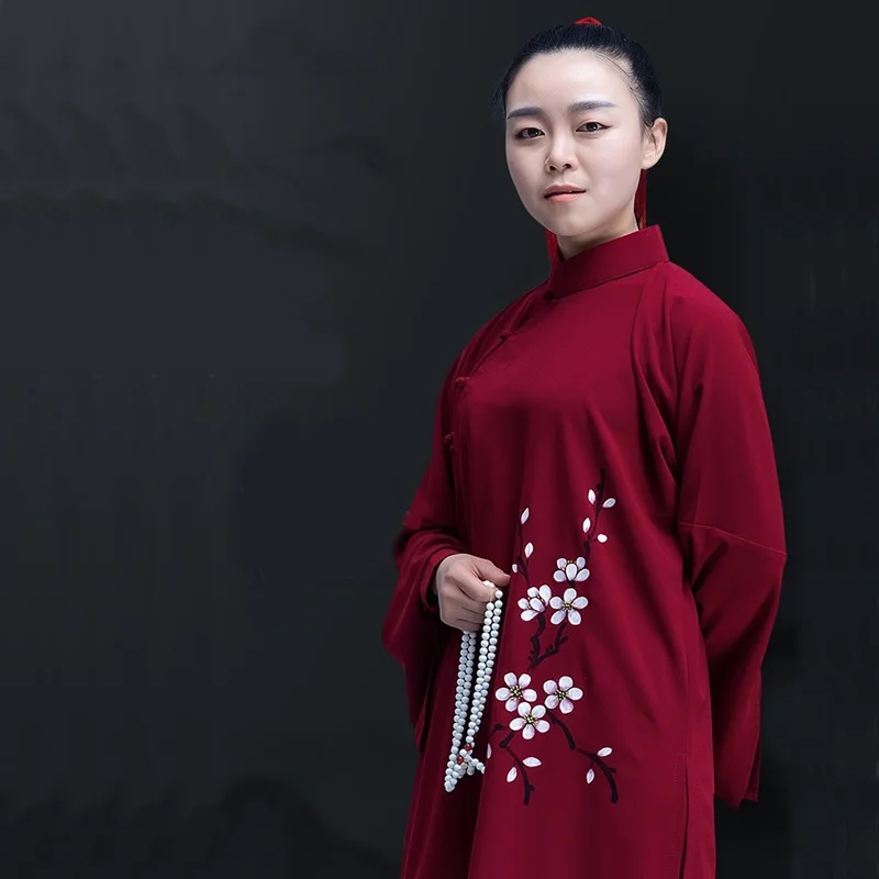 Красное вино ушу униформа китайский воин Костюм Брюс Ли крыло Чун Одежда Форма