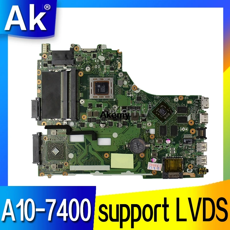 Akemy для For Asus X550ZE K555Z A555Z X555Z X750/X550 материнская плата ноутбука A10-7400 поддержка LVDS с