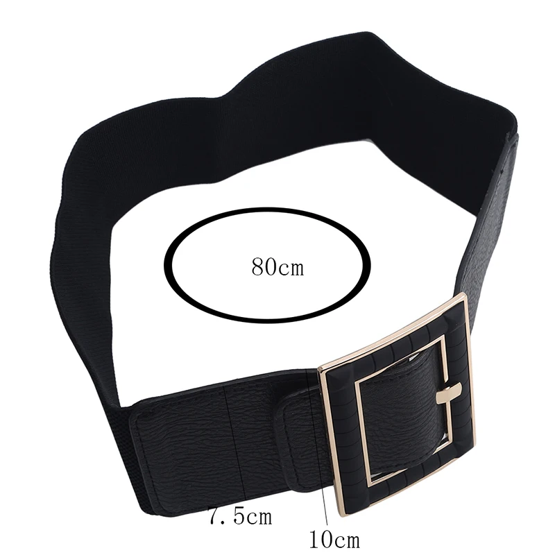 

2021 New Spring Trendy Wid Belt For Women Solid Casual Fashion Waistband All-match Metal Buckle Leather Corset Belt Female