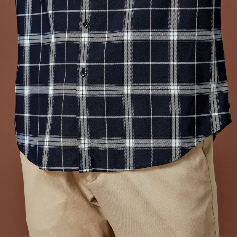 

2020 Spring New Men Shirt Brand High Quality Plaid Long Sleeve Button Slim Fit Work Shirts Social Dress Shirts Mens Shirt Men