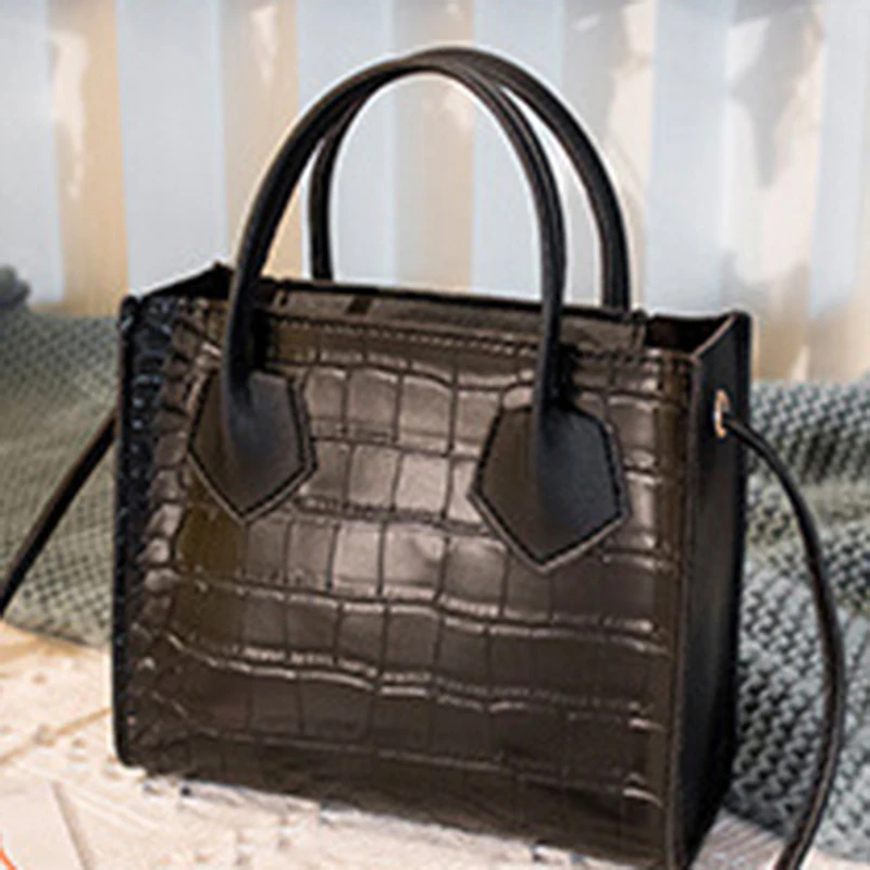 

Mini Small Square Bag Fashion New PU Leather Women's Handbag Crocodile Pattern Chain Shoulder Messenger Bags
