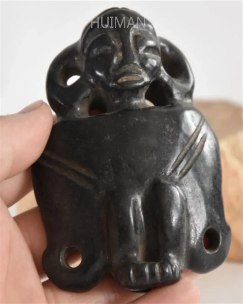 Китайская хуншанская культура Архаическая Статуэтка из черного железа метеорит