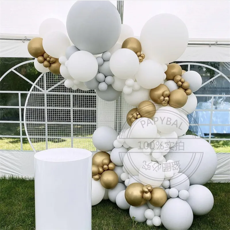 

Wedding Arch Garland Kit White Latex Balloons Set Chrome Gold Ballon Birthday Party Baby Shower Decor Anniversary Globos