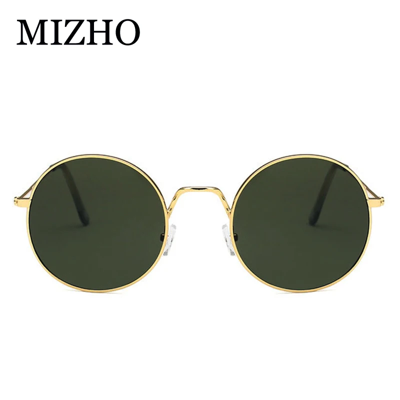 

MIZHO Vintage Yellow Men Sunglasses Women Retro Punk Style Big Round Metal Colorful Lens Sun Glasses Fashion Eyewear Hip Hop