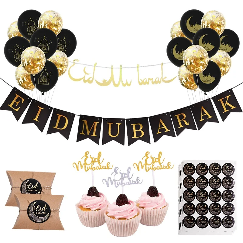 

Eid Mubarak Banner Luftballons Ramadan Kareem Dekoration Ramadan Mubarak Muslim Islamischen Festival Party DIY Dekorationen