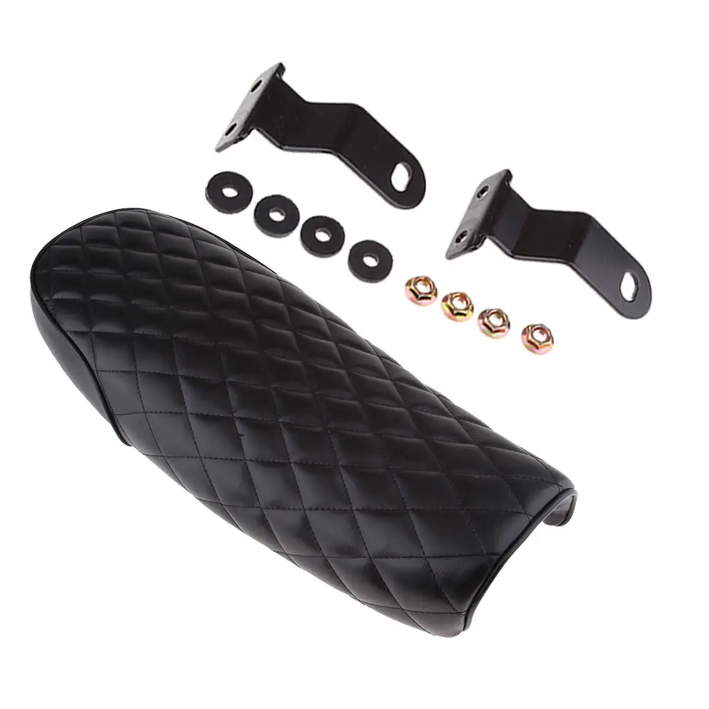 Черное сиденье для мотоцикла в стиле ромба винтажное седло кафе подушка гонщика