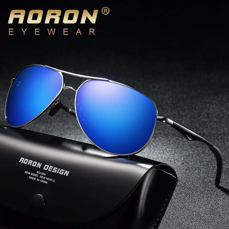 Мужские поляризационные очки AORON солнцезащитные для вождения с зеркальными