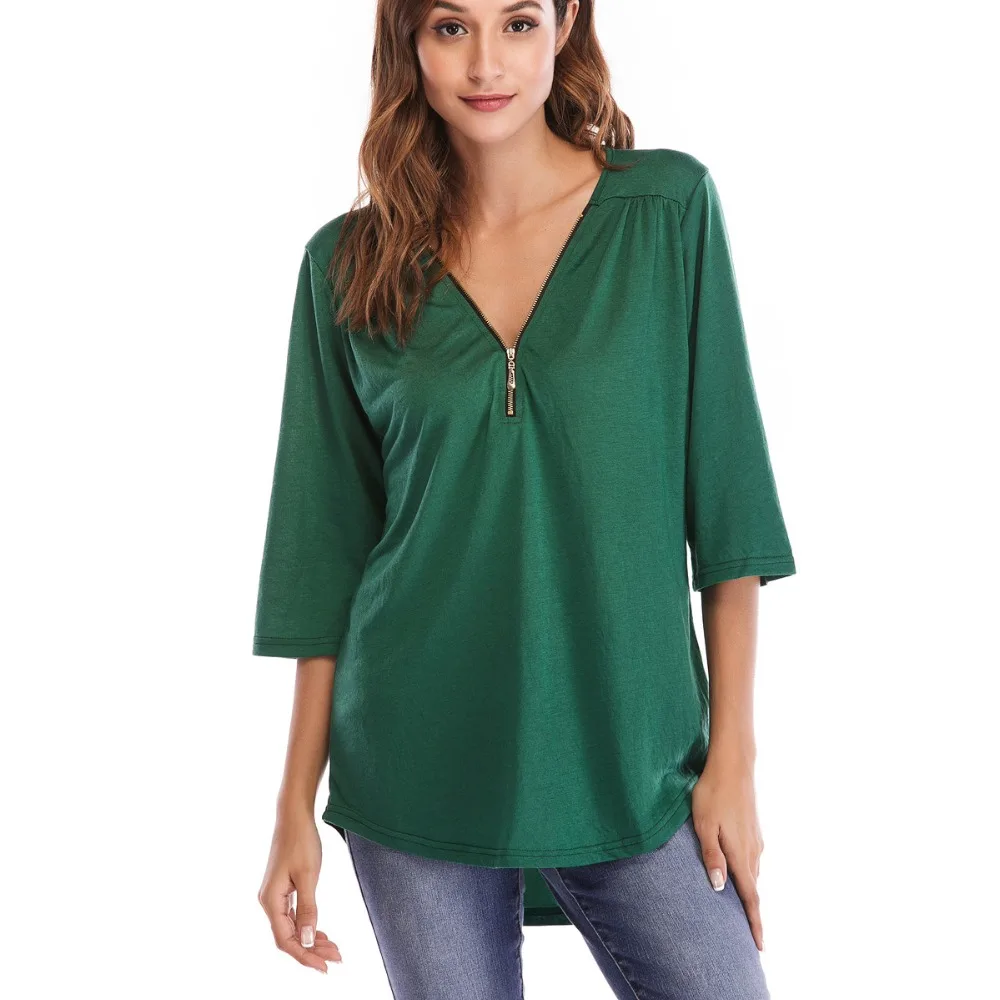 women shirts womens clothing t shirt tops half sleeve Regular Casual V-Neck tshirt plus size clothes | Женская одежда