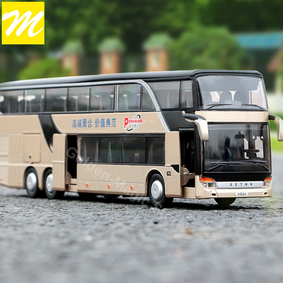 

1:32 Double decker tourist bus airport bus alloy car model inertia swing vocal model collection children's toy gift motel toys