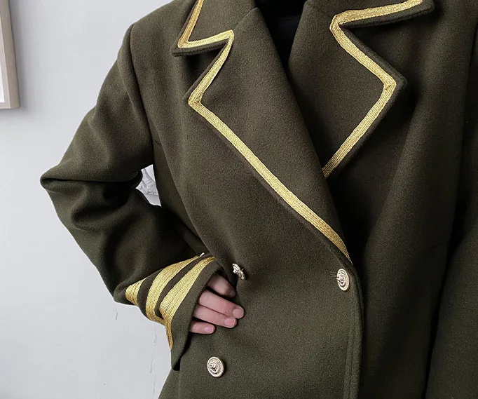 

Male Streetwear Vintage Fashion Loose Coat Outerwear Men's Retro Double Breasted Military Style Woolen Short Suit Jacket