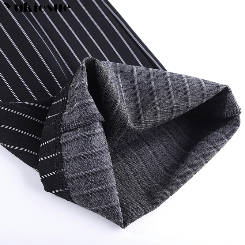 Женские брюки в полоску с высокой талией и широкими штанинами размеры до 4xl |