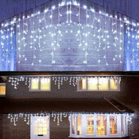 christmas decorations for home outdoor led curtain icicle string light street garland winter on the house 220v 5m droop 0 6 0 8m