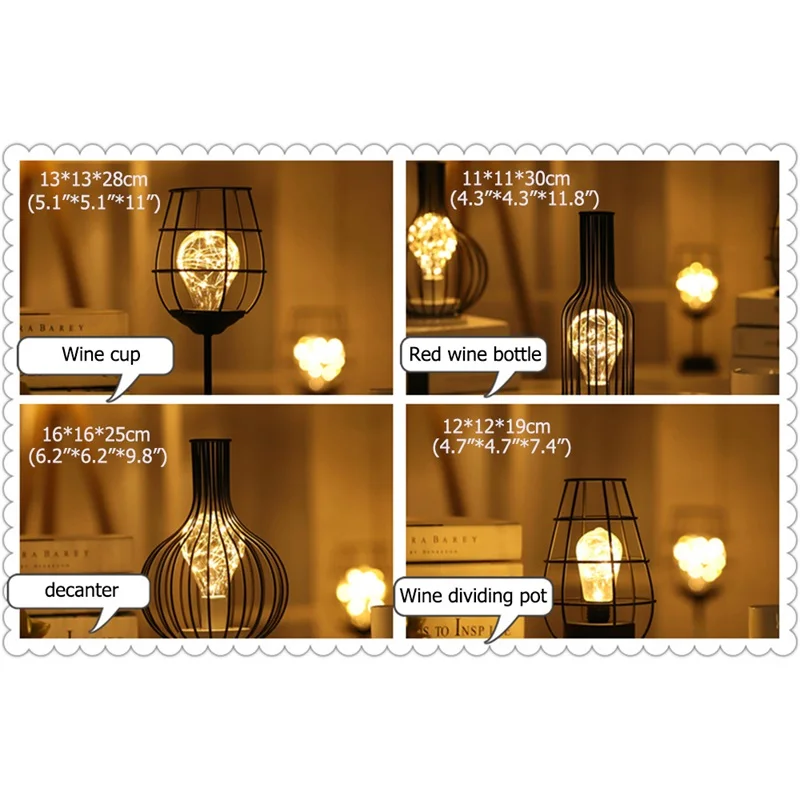 AOSONG Ночной светильник декоративный винный стеклянный виноградный флакон