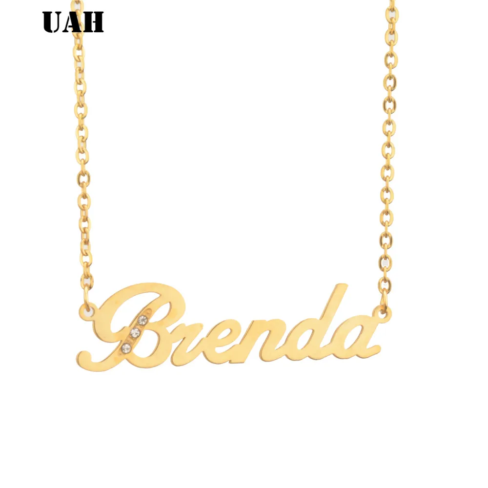 Женское золотое ожерелье UAH Brenda с золотыми буквами и цепочкой подарок на день