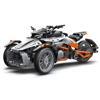 model building blocks the three wheel motorcycle super speed sports racing autobike car technical bricks moc set gifts kids toys