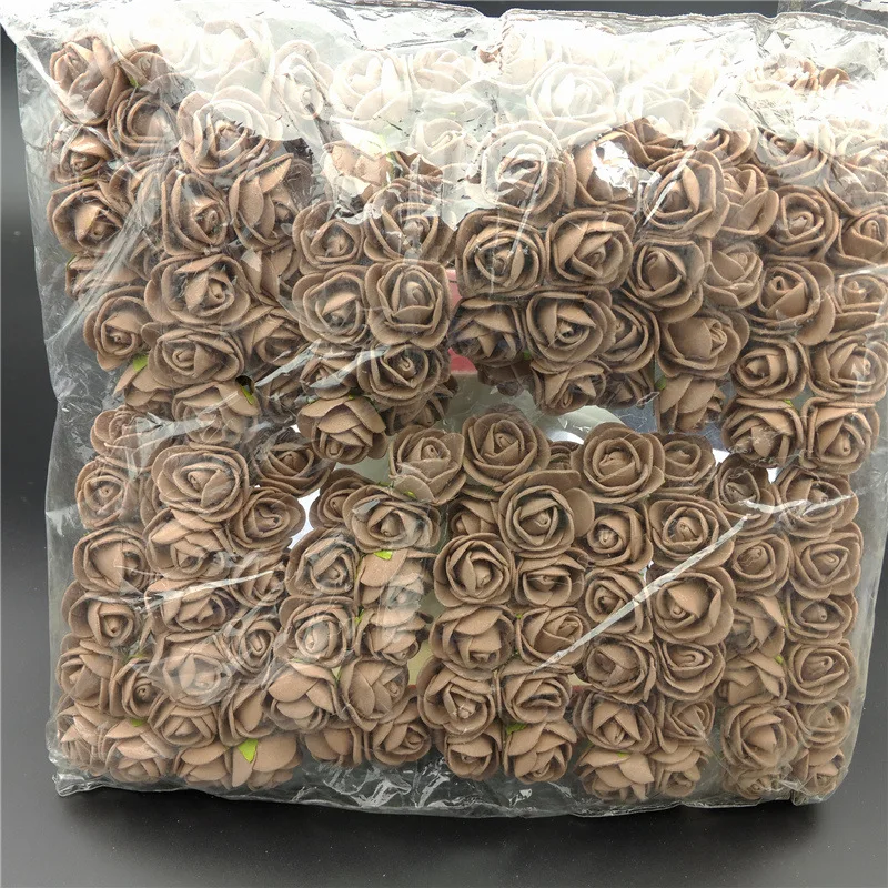 144 шт./упак. мини Пены Искусственный цветок розы Свадебный декор букета рукоделия