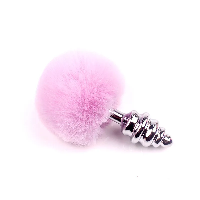 Thread Light Purple Костюмы для косплея Реквизит Кролик хвост из нержавеющей стали для взрослых дневник Анальная пробка стимуляция двора половой стимулятор игрушки для мастурбации - Цвет: Thread Light Purple