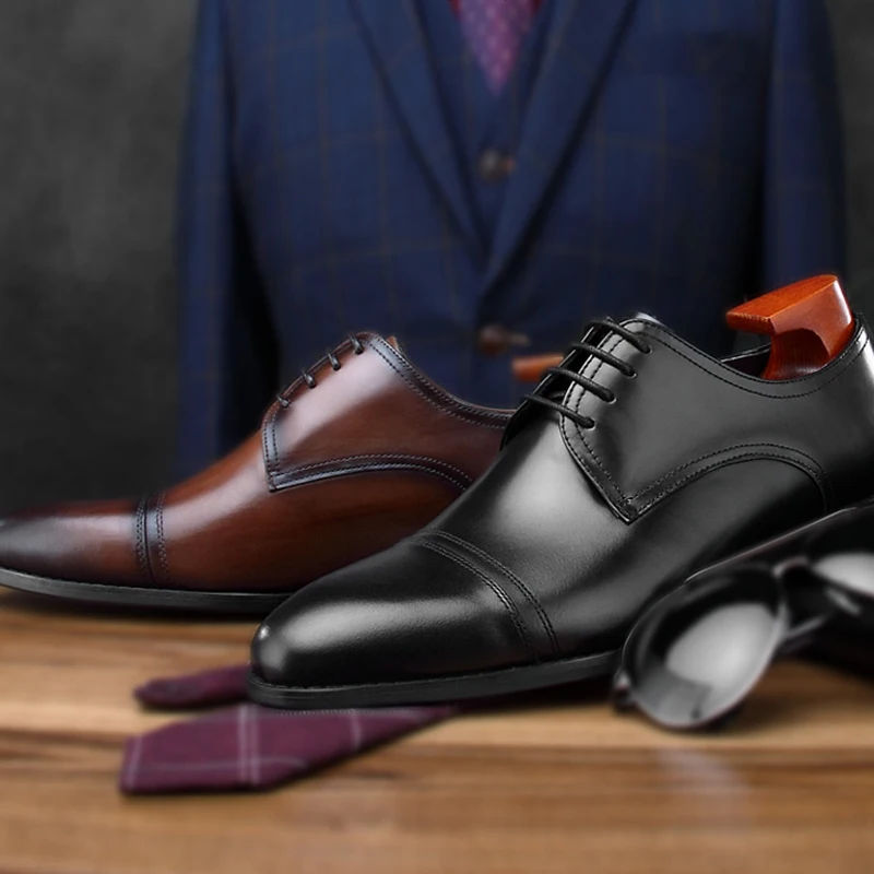 Новинка мужские туфли в стиле ретро из натуральной кожи свадебные туфли-оксфорды