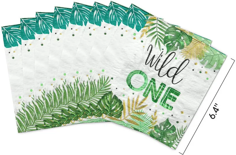 1 Набор лес посуда в виде животных сафари украшения ко дню рождения и надписью Wild