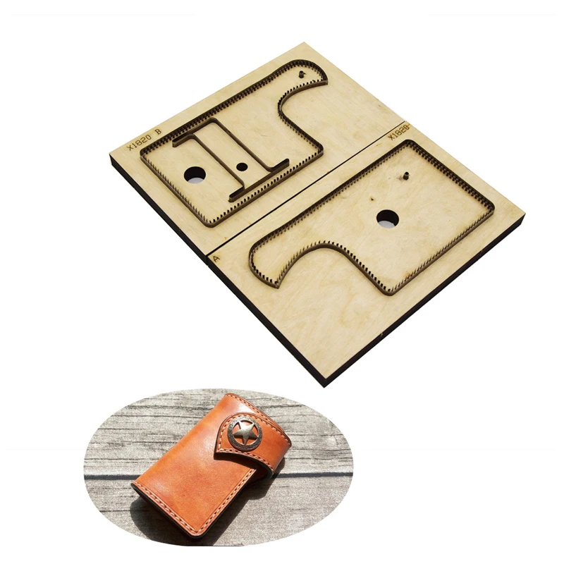 Кожаный штамповочный нож японский стальной деревянный чехол для ключей кошелек