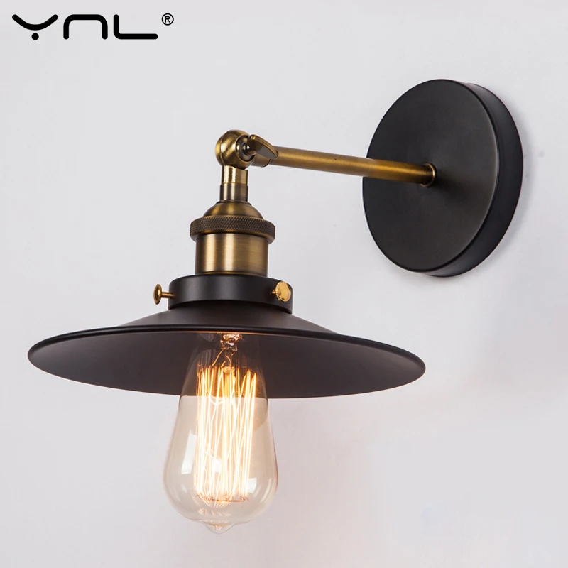

Vintage Industrial Sconce Wall Lights Fixture E27 110V-220V Black Color Indoor Retro Wall Lamp For Living Room Bar Bedroom Light
