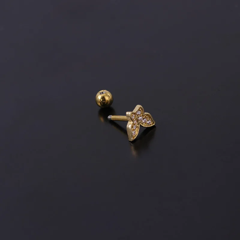 

1pc16g Stainless Steel Studs Earrings for Women Ear Cartilage Piercing Accessories Ear Screw Ball Tragus Piercing Earrings