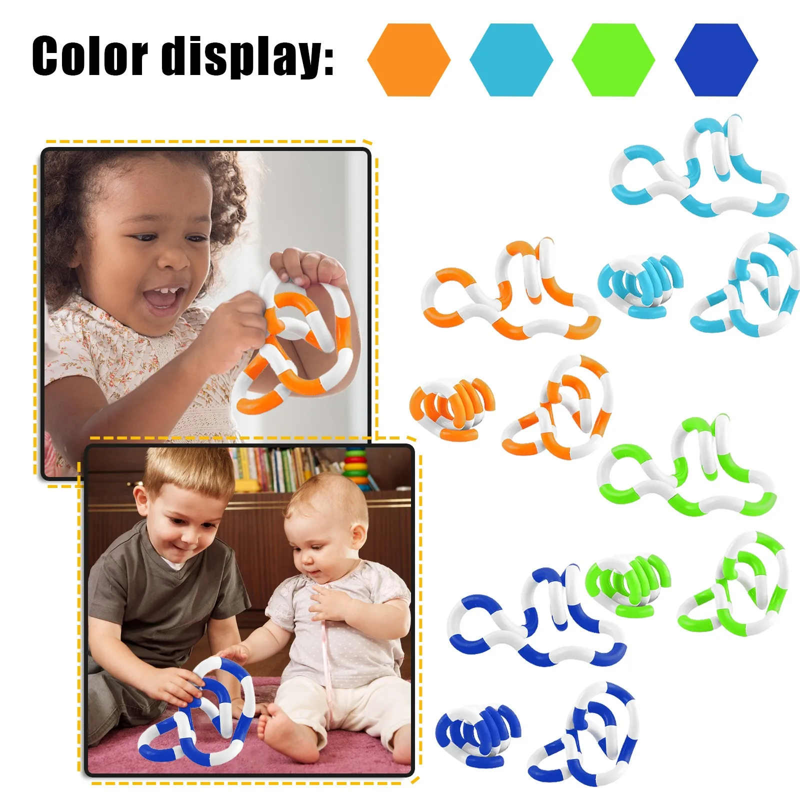 

Twisted Ring Magic Creative DIY Winding Leisure Education Stress Relief Fidget Magic Trick Rope Tangle Fidget Toy Kids Xmas Toys