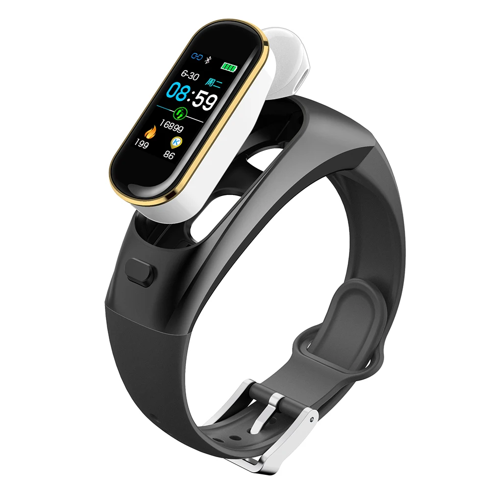 H109 Bluetooth умные часы 2в1 гарнитура для громкой связи для Android IOS IPhone дистанционный фотографический браслет пульсометр Спорт